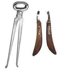 Hoof Nipper 15" and Farrier Hoof Knives Set   Premium Farrier Hoof Trimming T...