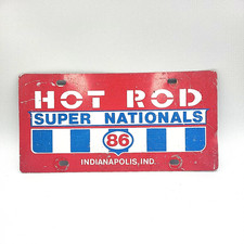 Vintage Hot Rod Super Nationals 86 License Plate Indianapolis In Aluminum