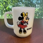 Vintage Minnie Mouse Milk Glass Mug/Cup, Walt Disney-Pepsi-Anchor Hocking USA