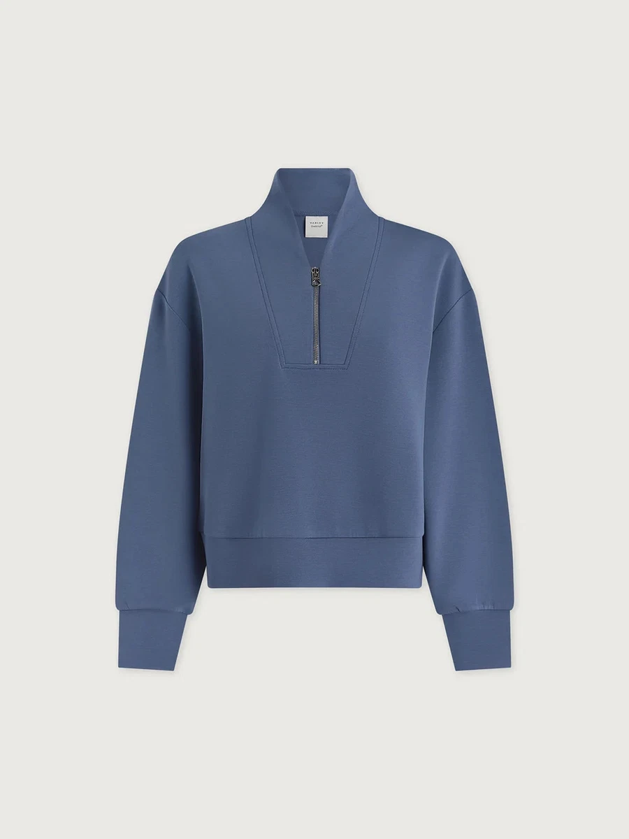Sweat Femme Crew Clothing Bleu, Fermeture éclair Intégrale, Taille 10, Poches Logo