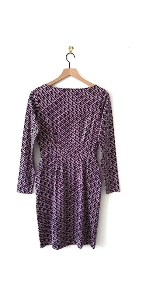 Vestido Vaina Boden Florrie Manga Larga Estampado Algodón Azul Rosa Talla 16/18 UK 20 Foto 2 de 4