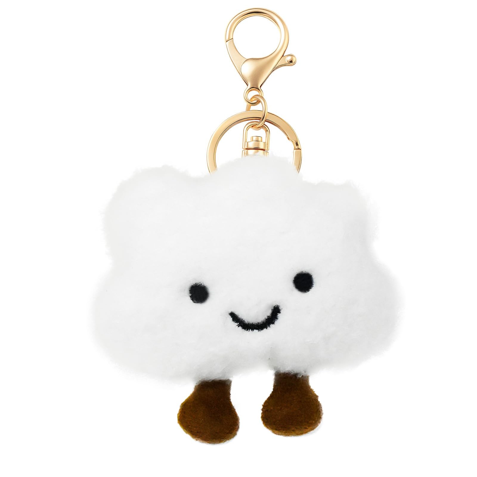 Admygo Cute Cloud Plush Keychain for Women - Soft Bag Charm One Size, White