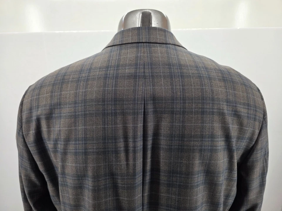 Blazer Peter Millar 46R Marrón Gris Lana a Cuadros Para Hombre Abrigo Deportivo Chaqueta Blazer Foto 4 de 4