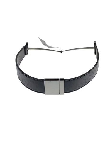 GUCCI Leather Belt, Black, Plain, Men's, 037-0394-1231-70-28