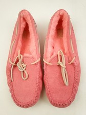 UGG Dakota Women s Pink Suede Shearling Lined Moccasin Slippers Size 9