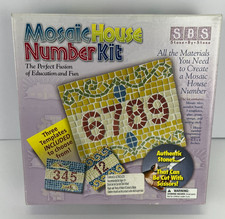 Mosaic House Number Kit Stone By Stone DIY Art Craft Set 3 Templates NOB
