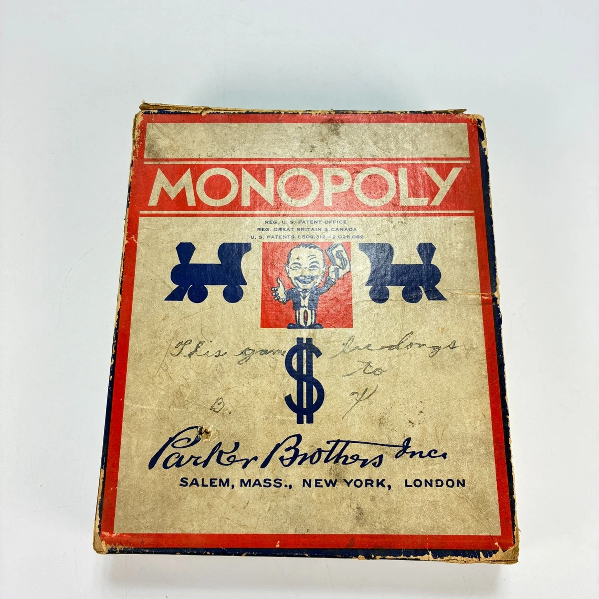 Parker Brothers Monopoly 1940 Year Vintage Manufacture Board