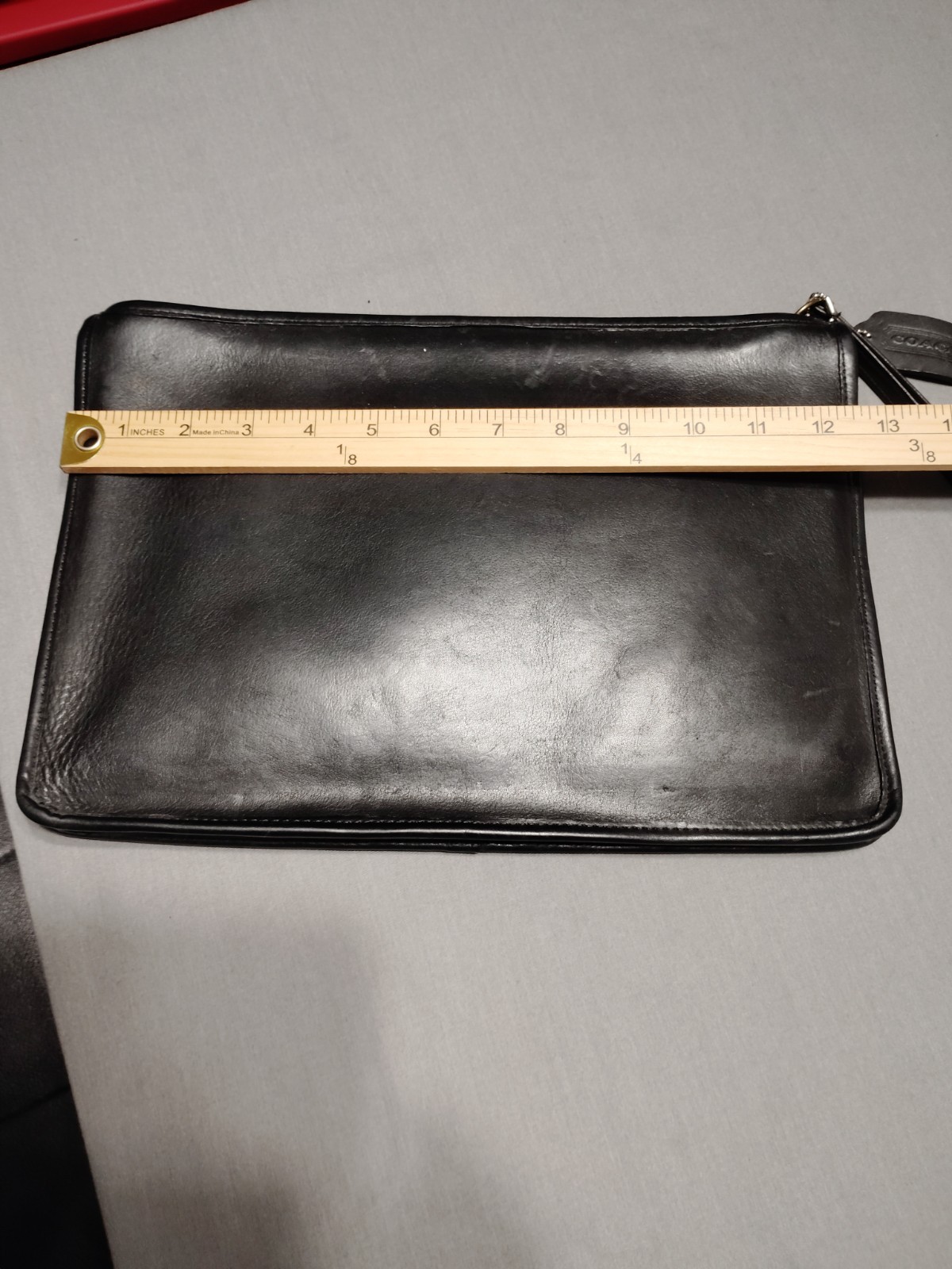 VTG COACH 1034 Black Leather Top Zip Clutch Document Holder Portfolio Case USA** image 8