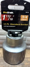 1-13/16" Pro-Grade Socket, 12 Point, 3/4" Drive, SAE, 16216, CR-V, Free US Ship