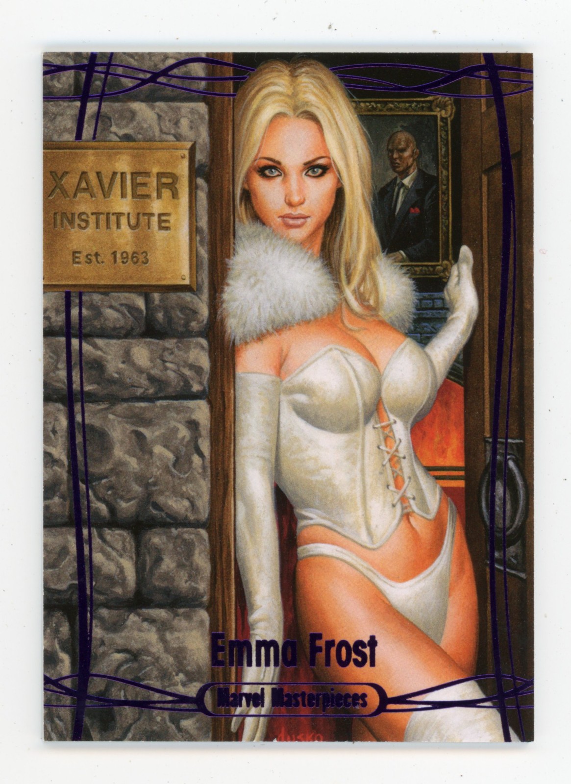 2016 Marvel Masterpieces - Epic Purple Foil #35 Emma Frost 062/199