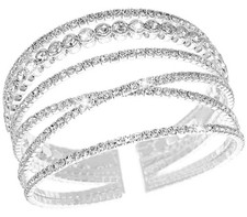 Suyi Rhinestone Bracelet for Women Silver Multilayer 2.2 inches, 3