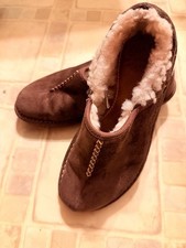 UGG Australia Bettey Brown Suede Shearling-Lined Slip-On Clog Shoes S/N 1757