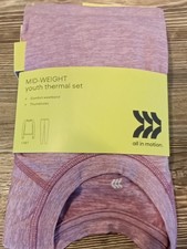 All In Motion Heathered Pink Girls Thermal Set. Size Small 6/7 . NWT. A3