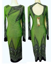 Nyla & Noelle Women's Neon Night Style Long Sleeve Bodycon Maxi Dress Small NWT