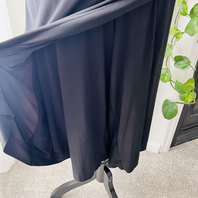 Cato Est 1948 Black Stretchy Harem Pants with Wrap Skirt Front Beachy Plus 22/24