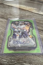 2020 Panini Prizm -Rookie Ben DiNucci #337 Neon Green Pulsar Prizm Auto (AU, RC)