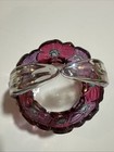 Vintage Westmoreland Glass Cranberry Dogwood Flower Split Handle Basket — photo 4