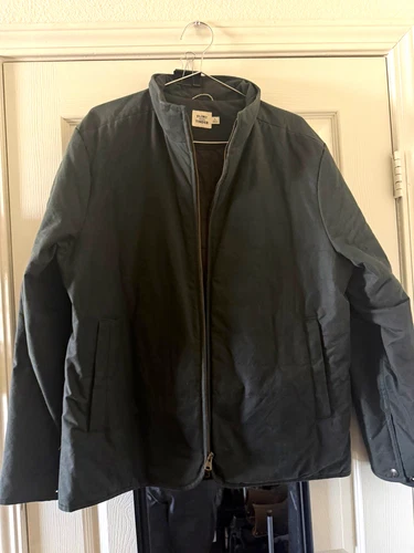 Flint and Tinder Men's York Quilted Waxed Jacket Size L Dark Olive - product listing photo