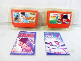 Captain Tsubasa 1 2 & Super Striker Famicom FC Set Tested NM
