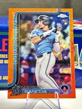 2025 Topps Chrome Logofractor - Javier Sanoja (RC) Orange Refractor /25 Marlins