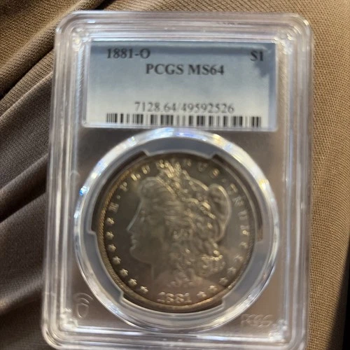 1881-O Morgan Silver Dollar PCGS MS 64 Color