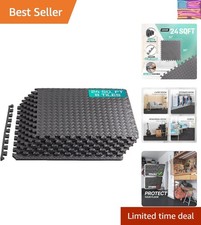 24SQFT-120SQFT Puzzle Exercise Mat for Home Gym, EVA Interlocking Foam Floor ...