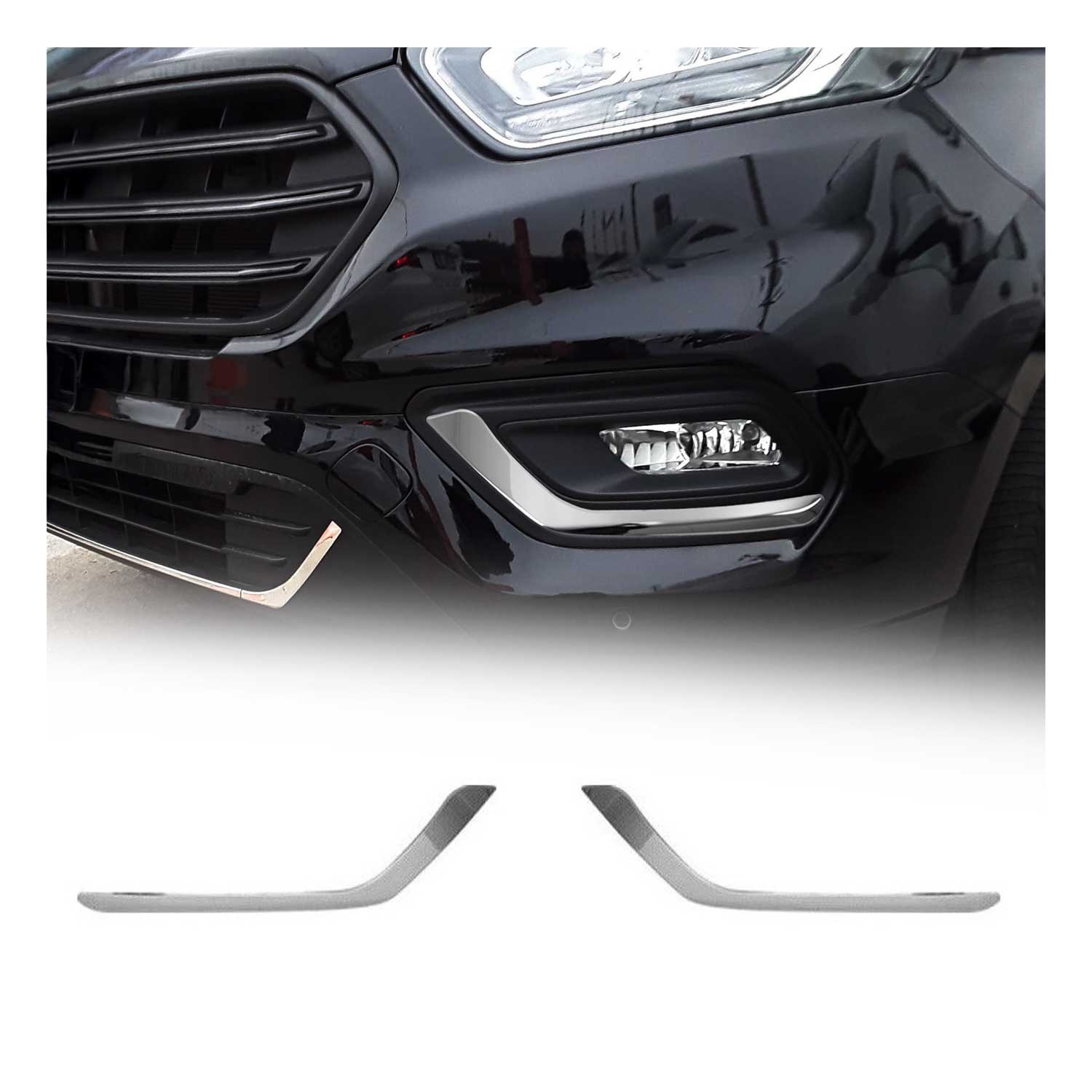 Cadres de phares antibrouillard pour Ford Transit Custom protégeant le pare-chocs