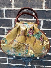 NWT 199 Patricia Nash Milburn European Trip Leather Crossbody Satchel tan multi