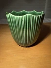 McCoy Pottery Planter Bowl Olive Green Ribbed Round USA #631 Vintage