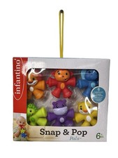 Infantino Snap  Pop Pals   6 Linkable Baby Figures 6 Months 