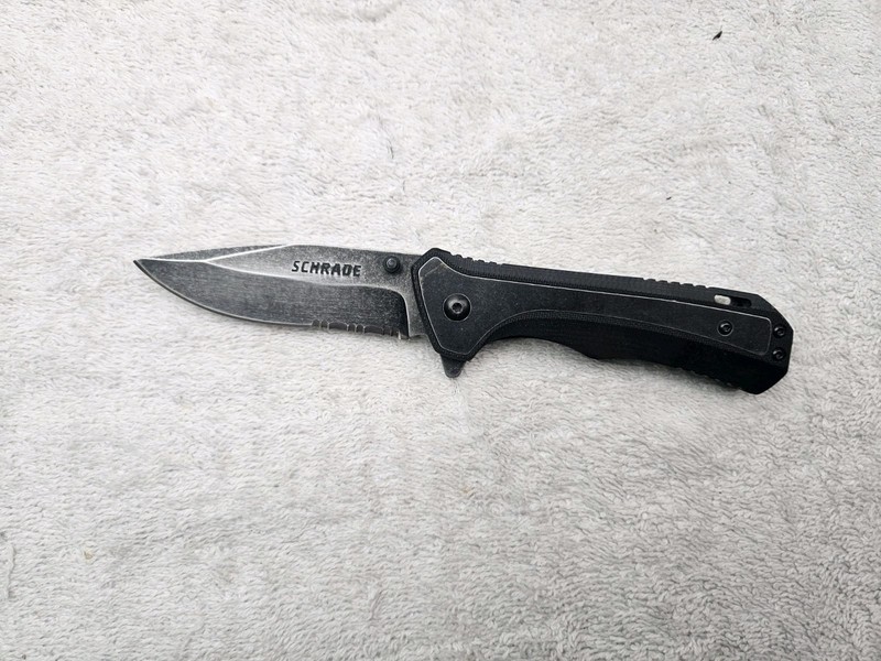 SCHRADE FOLDING KNIFE SCH501S STONE WASHED HIGH CARBON STAINLESS