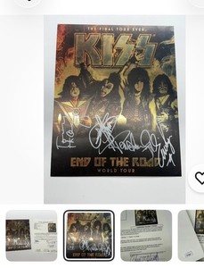 KISS END OF THE ROAD SIGNED AUTOGRAPHED 8 X 10  -  SIMMONS STANLEY SINGER THAYER