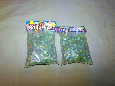 2 Bags of 100 Vintage Cat's Eye Glass Marbles Mixed Color Lot No Barcode on Bags