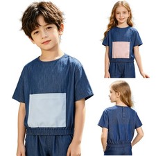 Kids Boys Girls T-Shirts Vacation Tops Daily Tee Breathable Relaxed Round Neck