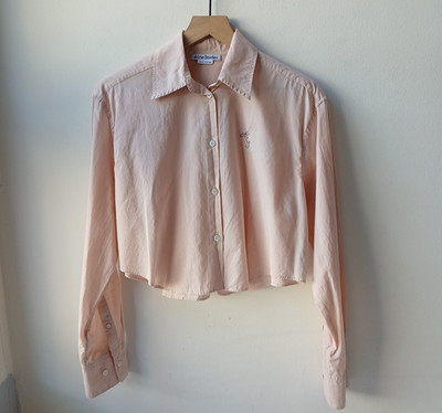 Acne Studios Crop Button Front Shirt Light Pink Women's EU 36 US 4