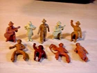 VINTAGE WESTERN  LOT ( 9 ) MARX  ROY ROGERS 60MM BAR M RANCH CHUBBY COWBOYS