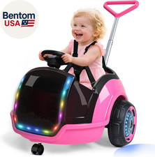 3-In-1 Electric Push Ride on Car, 12V Kids Ride on Toy W/Remote Control, 360  Sp
