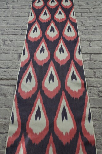 3.0 m Uzbek cotton handmade Ikat fabric/Blue cloth for craft,upholstery,decor - Picture 2 of 8