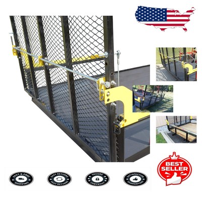 Ergonomic Key Locking System for Trailer Gates - Durable Steel Design in Yellow
