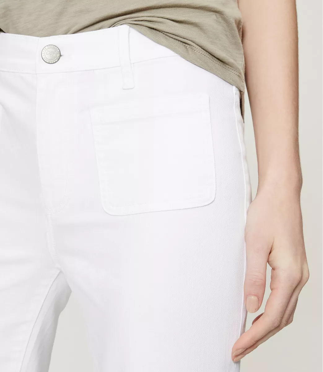 Ann Taylor LOFT Wide Leg Trouser Jeans Pants in White Various Sizes NWT