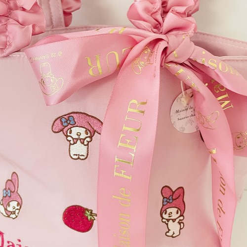 Sanrio Maison de FLEUR My Melody Small Tote Bag Frilled Handle Japan - Picture 4 of 13