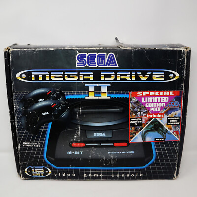 VINTAGE SEGA MEGA DRIVE II 16-BIT CONSOLE BOXED CONTROLLER GAMES