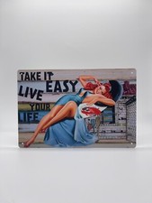 Blechschild Take It Easy 20x30cm Nostalgie Re...