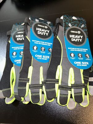 Pugs Heavy Duty Gloves Black/yellow Heavy Duty Size X-Large LOT OF NEW 