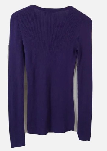 Daisy Fuentes Sweater Womens Juniors S Pullover Lightweight Purple Round Neck - Picture 2 of 5