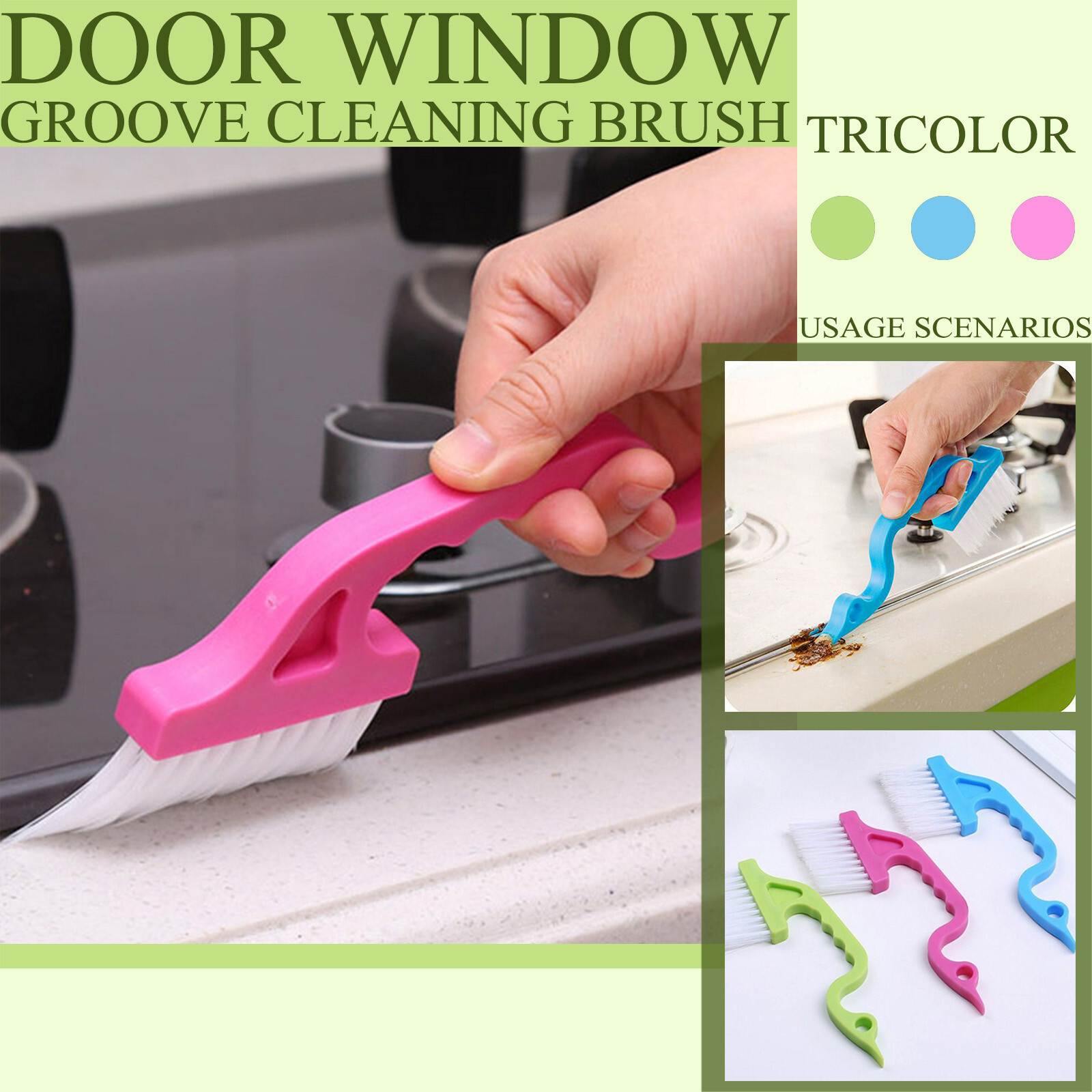 3PC Kitchen Shutter Sponges for Hand-held Groove and Crevice Cleaning