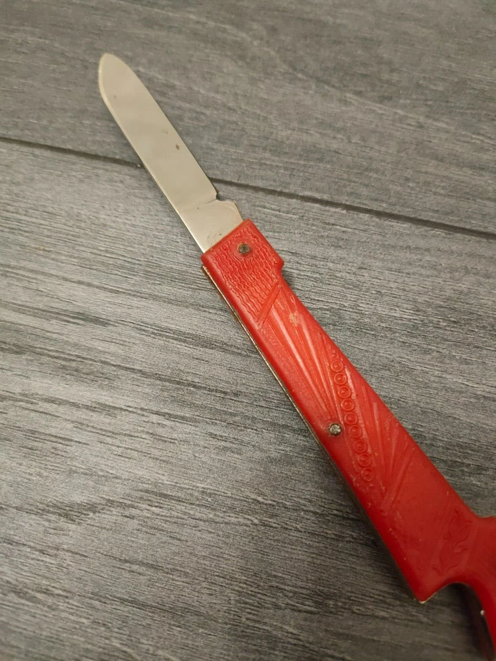 Navaja plegable de bolsillo original soviética vintage Vorma marcada URSS Foto 3 de 4