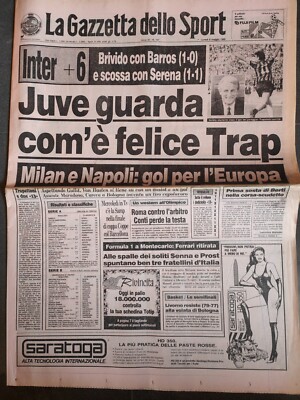 Zeitschrift Dello Sport 30 März 1989 Milan-Napoli-Juventus
