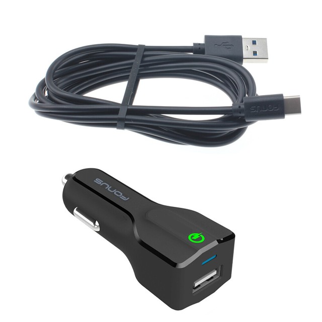 Google Pixel 2 3 3a 4 XL - CAR CHARGER 24W FAST 2-PORT USB 6FT CABLE