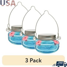 3 Pack Glass Mason Jar Hummingbird Feeder Easy Clean Leakproof Design 4 Ports US